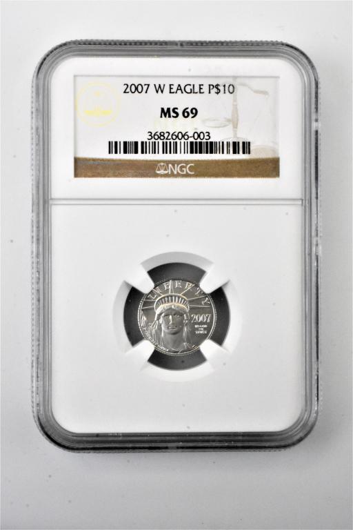 2007 1/10oz platinum american eagle MS69 NGC (1 of 3)