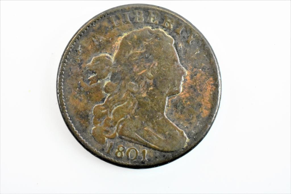 1801 large cent s-222 F/VF (1 of 3)