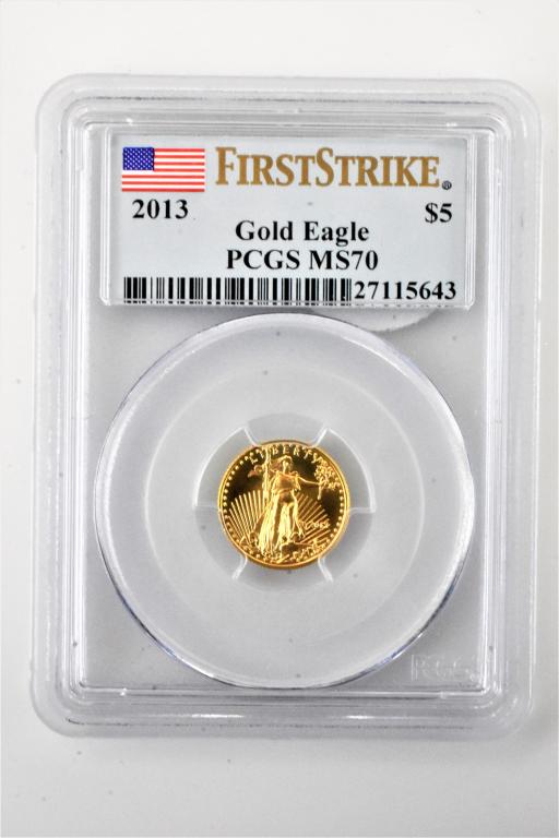 2013 1/10oz gold american eagle MS70 PCGC (1 of 3)