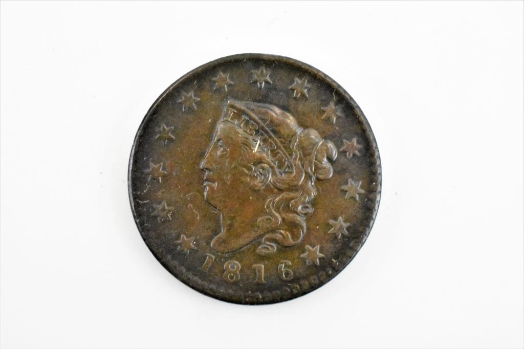 1816 large cent N-3 VF/XF (1 of 2)