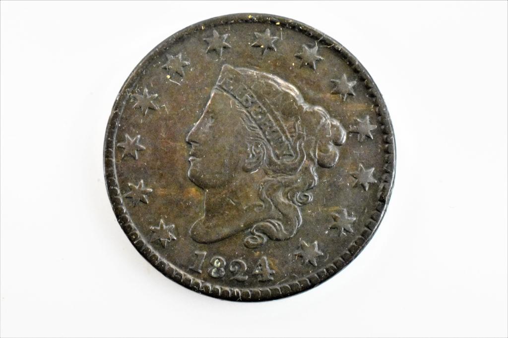 1824 large cent n-2 F/VF (1 of 2)