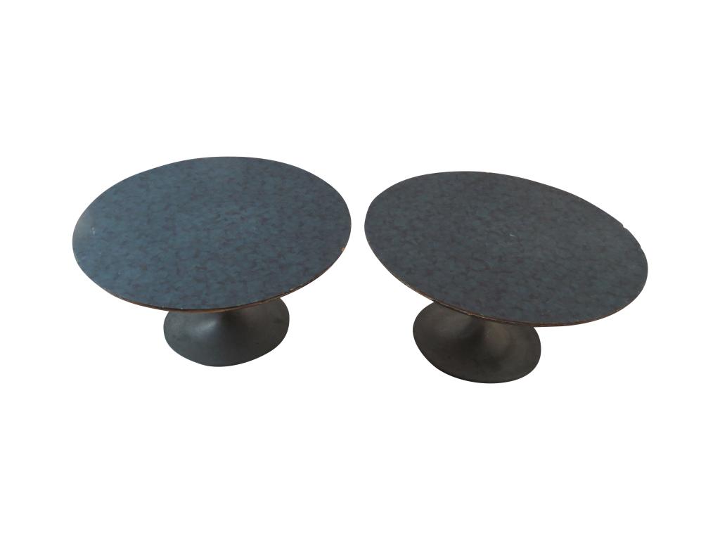 Pair Saarinen Style Low Tulip Tables (1 of 8)