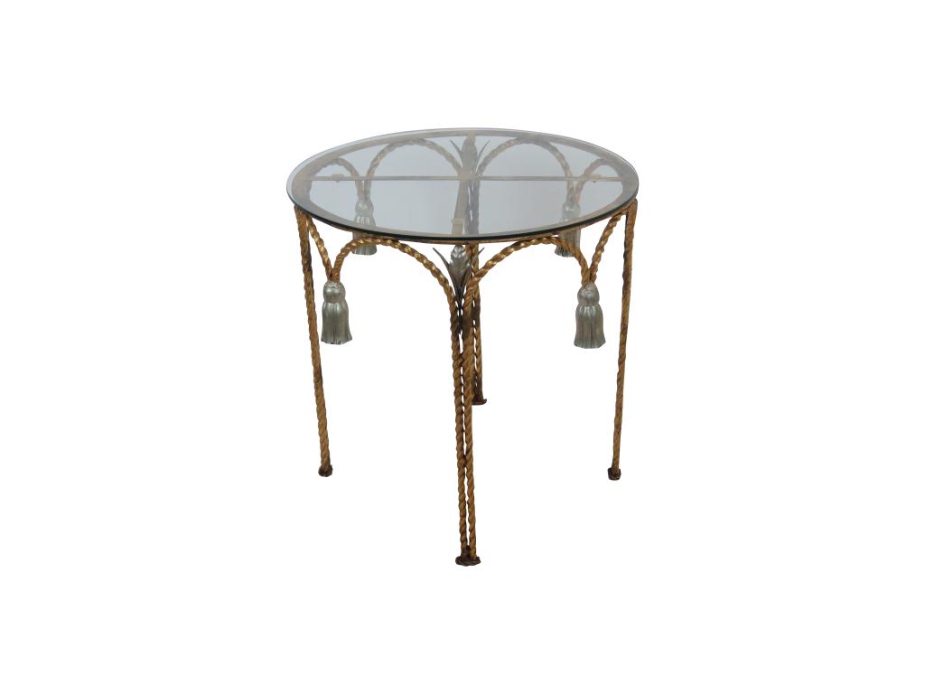 Hollywood Regency Iron Tassel Table (1 of 5)