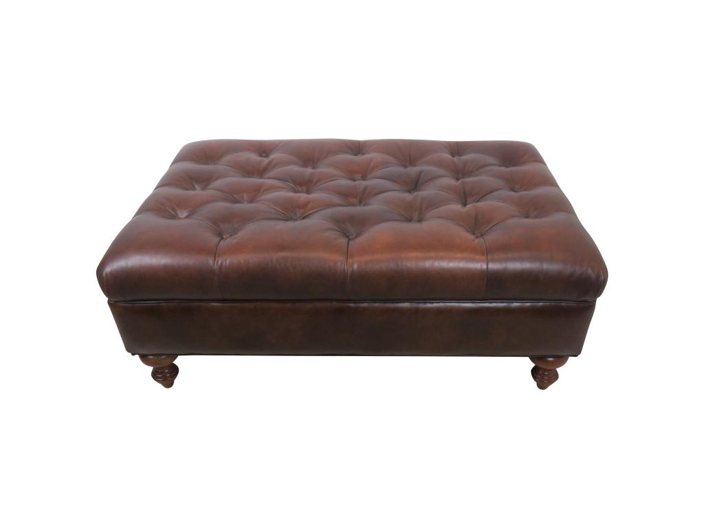Tufted Leather Ottoman Bench (1 of 4)