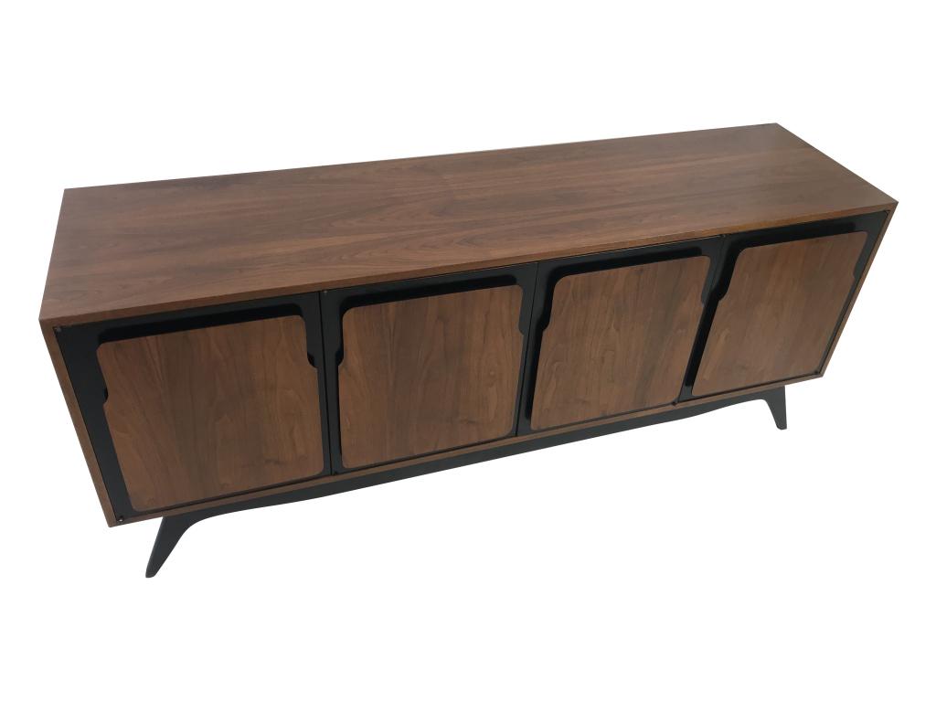 Credenza Black Trim 4 Doors 9 Drawers: dresser 9 drawers, 78?W × 20?D × 32.75?H