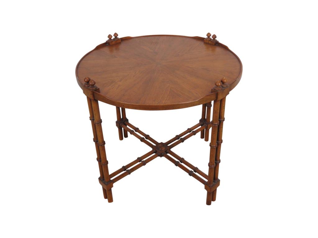 Faux Bamboo Walnut Table (1 of 7)