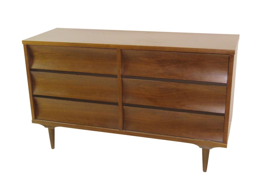 Walnut Curved Drawer Dresser (1 of 3)
