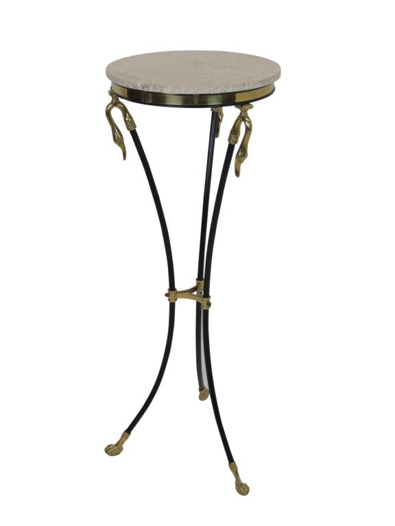 Brass Marble Top Swan Pedastal (1 of 5)
