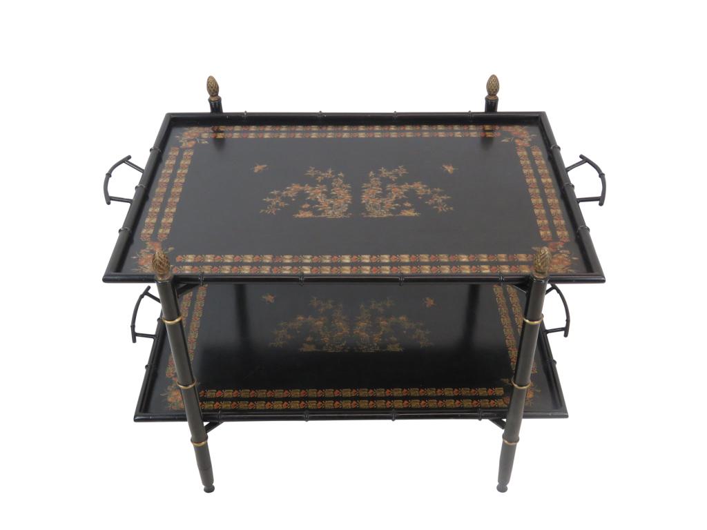 Faux Bamboo Tole Serving Table (1 of 7)