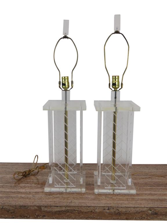 Pair Lucite Lamps (1 of 8)