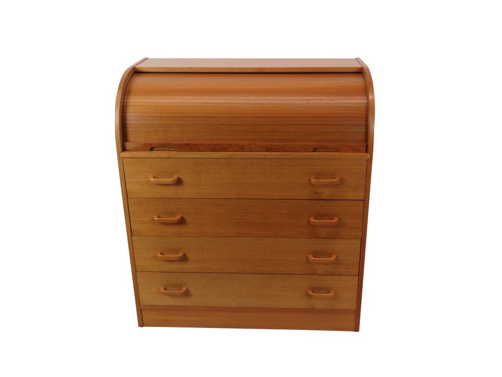 Danish Teak Cylinder Roll Top Desk (1 of 10)