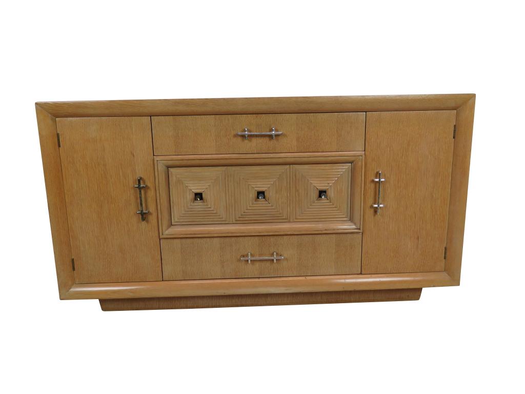 Cerused Oak Credenza: Cerused Oak Credenza 3 drawers, 2 doos. 57.25"w, 18.5"d, 30.5"h