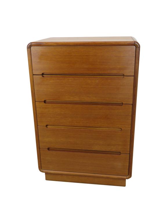 Teak 5 Drawer High Chest (1 of 4)