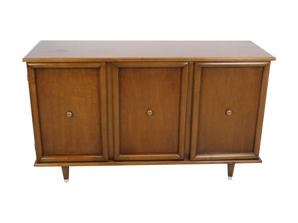 MCM 3 Door Credenza: MCM 3 Door Credenza w/ 2 drawers. 54"w, 18"d, 32"h
