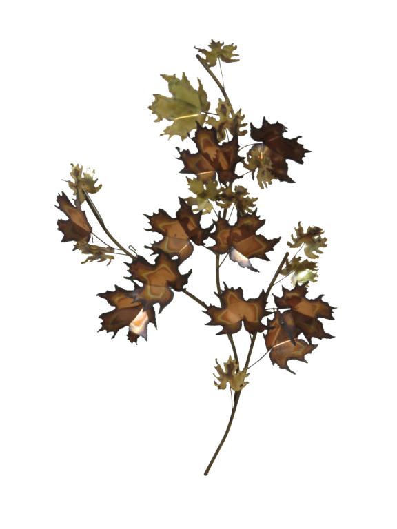 Curtis Jere Wall Sculpture: Signed Curits Jere 1971 "leaves" wall sculpture. 35'' w, 8'' d, 49'' h.