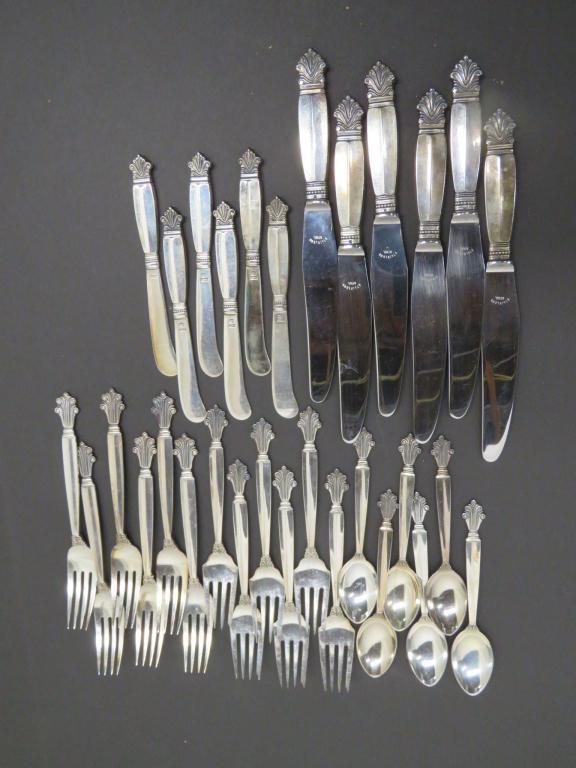 Georg Jensen "Acanthus" Sterling Flatware Set (1 of 6)