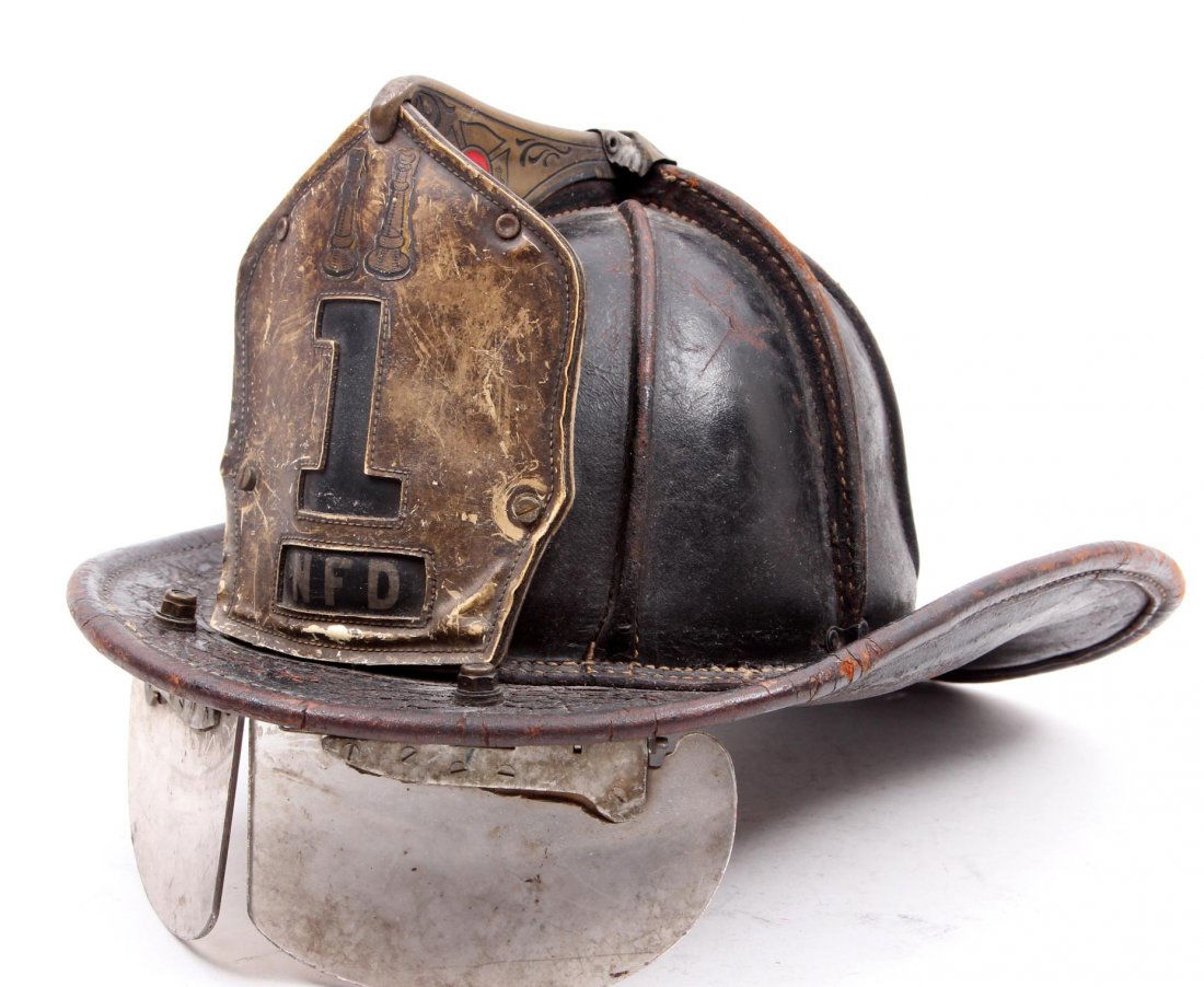 Vintage leather firefighter helmet (1 of 7)