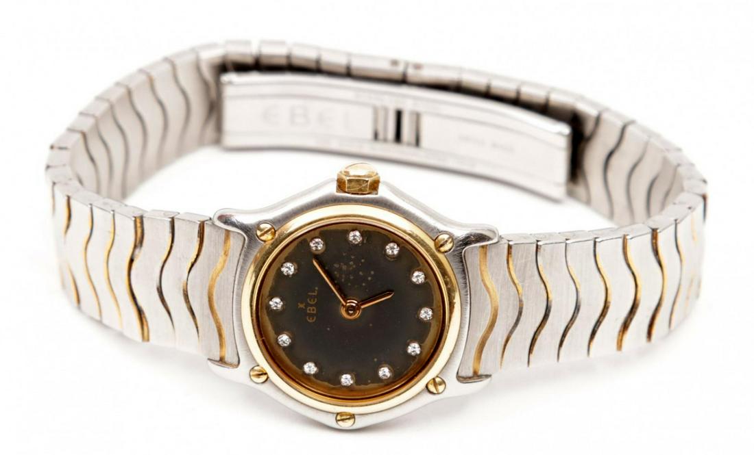Ebel, women's wristwatch set with brilliant cut (1 of 4)