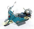 Vintage carousel motorcycle with helmet