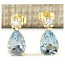 3.52 CTW Natural Aquamarine And Diamond Earrings 18K