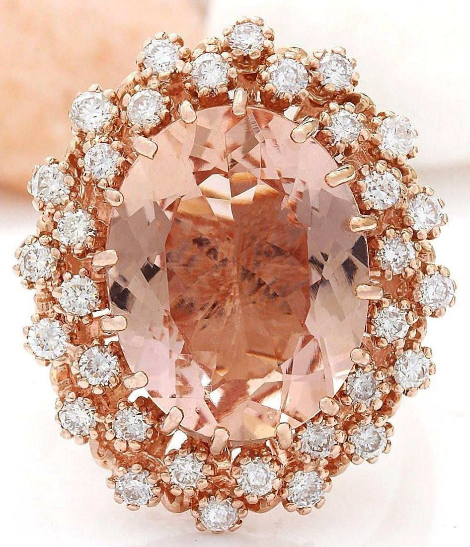 9.80 CTW Natural Morganite 14K Solid Rose Gold Diamond: 9.80 CTW Natural Morganite 14K Solid Rose Gold Diamond Ring Manufacturer's Suggested Retail Price: $ 7150.00 9.80 Carat Natural Morganite 14K Solid Rose Gold Diamond Ring Item Type: Ring Item Style: C