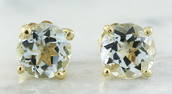 1.06 CTW Aquamarine 18K Yellow Gold Earrings