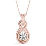 0.10 Carat Diamond Engagement 14K Rose Gold Love Knot