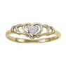 0.02 Carat Diamond Engagement 14K White Gold Heart Ring