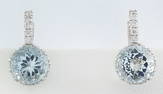 5.10 CTW Aquamarine 14K White Gold Diamond Earrings