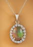 2.00 CTW Opal 14K White Gold Diamond Necklace