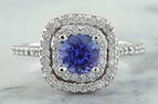 1.30 CTW Tanzanite 18K White Gold Diamond Ring