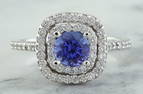 1.30 CTW Tanzanite 18K White Gold Diamond Ring