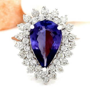 5.73 CTW Natural Tanzanite 14K Solid White Gold Diamond Ring: 5.73 CTW Natural Tanzanite 14K Solid White Gold Diamond Ring Manufacturer's Suggested Retail Price: $ 5400.00 5.73 Carat Natural Tanzanite 14K Solid White Gold Diamond Ring Item Type: Ring 