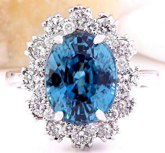 9.20 CTW Natural Zircon 14K Solid White Gold Diamond Ring: 9.20 CTW Natural Zircon 14K Solid White Gold Diamond Ring Manufacturer's Suggested Retail Price: $ 6500.00 9.20 Carat Natural Zircon 14K Solid White Gold Diamond Ring Item Type: Ring Item