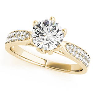 Natural 0.87 CTW Diamond Engagement Ring 14K Yellow Gold: Natural 0.87 CTW Diamond Engagement Ring 14K Yellow Gold Manufacturer's Suggested Retail Price: $ 9200.00 Product Type: Engagement Ring Stone1 Type: 1 Diamond @ 0.75 CTW Stone1 Color: G Stone1
