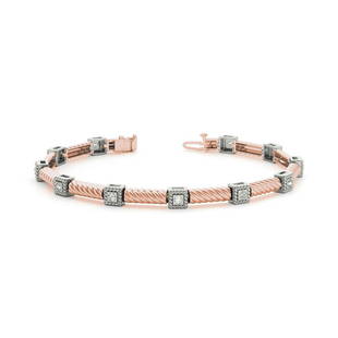 Natural 0.22 CTW Diamond Bracelet 18K Rose Gold: Natural 0.22 CTW Diamond Bracelet 18K Rose Gold Manufacturer's Suggested Retail Price: $4500.00 Product Type: Diamond Bracelet Stone1 Type: 11 Diamonds @ 0.22 CTW Stone1 Color: G Stone1 Clarity: