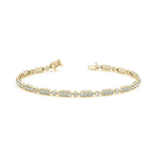 Natural 0.64 CTW Diamond Bracelet 18K Yellow Gold: Natural 0.64 CTW Diamond Bracelet 18K Yellow Gold Manufacturer's Suggested Retail Price: $4000.00 Product Type: Diamond Bracelet Stone1 Type: 64 Diamonds @ 0.64 CTW Stone1 Color: G Stone1 Clarity: