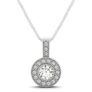 Natural 0.65 CTW Diamond Pendant 18K White Gold: Natural 0.65 CTW Diamond Pendant 18K White Gold Manufacturer's Suggested Retail Price: $ 2600.00 Product Type: Diamond Pendant 17 Diamond @ 0.65 CTW Stone1 Color: G Stone1 Clarity: VS2-SI1 Stone1