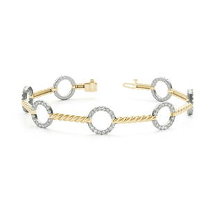 Natural 1.12 CTW Diamond Bracelet 18K Yellow Gold: Natural 1.12 CTW Diamond Bracelet 18K Yellow Gold Manufacturer's Suggested Retail Price: $5500.00 Product Type: Diamond Bracelet Stone1 Type: 112 Diamonds @ 1.12 CTW Stone1 Color: G Stone1 Clarity: