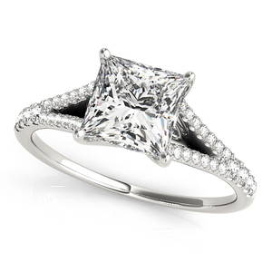 Natural 2.18 CTW Diamond Engagement Ring 14K White Gold
