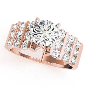 Natural 1.66 CTW Diamond Engagement Ring 18K Rose Gold