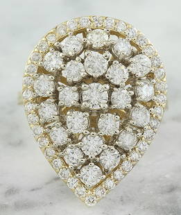2.41 CTW Diamond 14K Yellow Gold Ring: 2.41 CTW Diamond 14K Yellow Gold Ring Manufacturer's Suggested Retail Price: $ 5100.00 Stamped: 14K Total Ring Weight: 8.4 Grams Diamond Weight: 2.41 carat (F-G Color, VS2-SI1 Clarity ) Face
