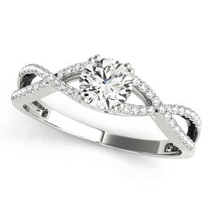 Natural 1.18 CTW Diamond Engagement Ring 14K White Gold