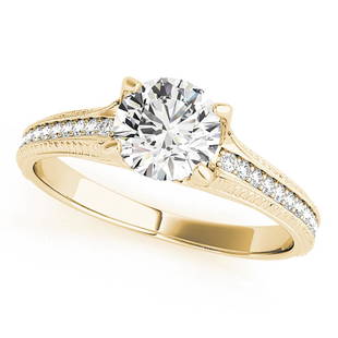 Natural 0.76 CTW Diamond Engagement Ring 18K Yellow Gold: Natural 0.76 CTW Diamond Engagement Ring 18K Yellow Gold Manufacturer's Suggested Retail Price: $ 6500.00 Product Type: Engagement Ring Stone1 Type: 1 Diamond @ 0.6 CTW Stone1 Color: G Stone1