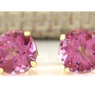 3.00 CTW Natural Pink Tourmaline Earrings 18K Solid Yellow Gold: 3.00 CTW Natural Pink Tourmaline Earrings 18K Solid Yellow Gold Manufacturer's Suggested Retail Price: $ 2000.00 Stamped: 18K Total Earring Weight: 1.8Grams Gemstone Weight: Total