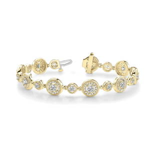 Natural 4.41 CTW Diamond Bracelet 18K Yellow Gold: Natural 4.41 CTW Diamond Bracelet 18K Yellow Gold Manufacturer's Suggested Retail Price: $15600.00 Product Type: Diamond Bracelet Stone1 Type: 153 Diamonds @ 4.41 CTW Stone1 Color: G Stone1