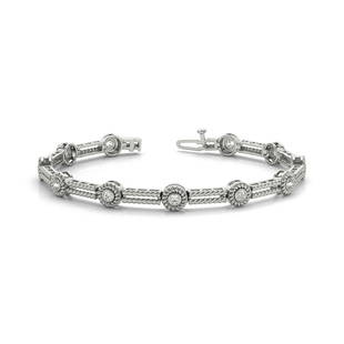 Natural 0.77 CTW Diamond Bracelet 14K White Gold: Natural 0.77 CTW Diamond Bracelet 14K White Gold Manufacturer's Suggested Retail Price: $4400.00 Product Type: Diamond Bracelet Stone1 Type: 11 Diamonds @ 0.77 CTW Stone1 Color: G Stone1 Clarity: