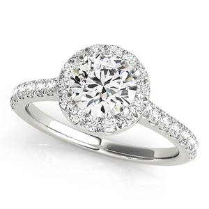 Natural 0.82 CTW Diamond Engagement Ring 18K White Gold