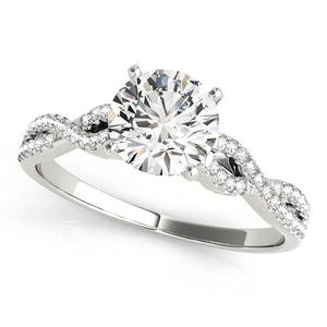 Natural 1.22 CTW Diamond Engagement Ring 14K White Gold