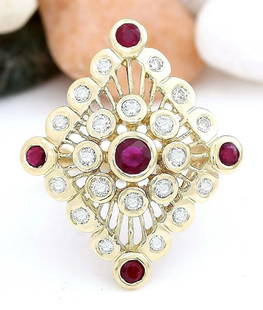 1.90 CTW Natural Ruby 18K Solid Yellow Gold Diamond Ring: 1.90 CTW Natural Ruby 18K Solid Yellow Gold Diamond Ring Manufacturer's Suggested Retail Price: $ 3300.00 1.90 Carat Natural Ruby 18K Solid Yellow Gold Diamond Ring Item Type: Ring Item